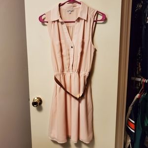 Charlotte Russe Size M pink midi dress with belt